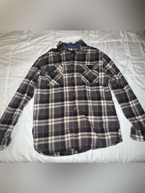 Jachs Men's Plaid Button-Down Shirt in Gray and Cream